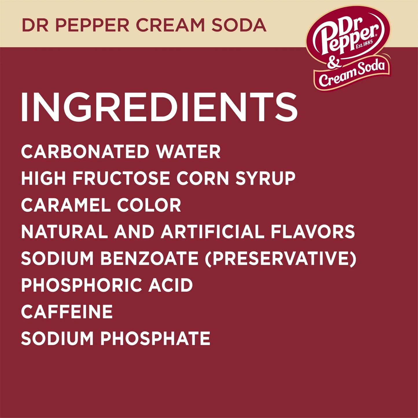 Dr Pepper & Cream Soda Pop, 16.9 fl oz, 6 Pack Bottles